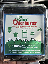 tub o carbon, odor removal for small spaces, gym bags, lockers, car, auto, fridge, closet, kitchen, bathroom, diaper pail, and more